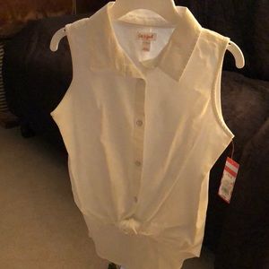 Girls White Button blouse